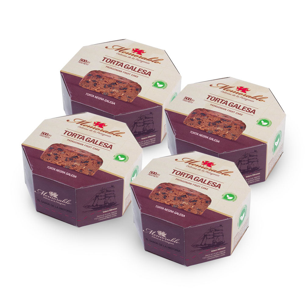 PROMO x 4 – Patagonian Fruit Cake (Torta Galesa) 500 gramos en Caja de Cartón
