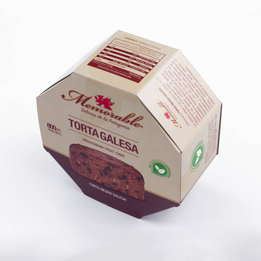 Patagonian Fruit Cake (Torta Galesa) - 800 gramos en Caja de Cartón